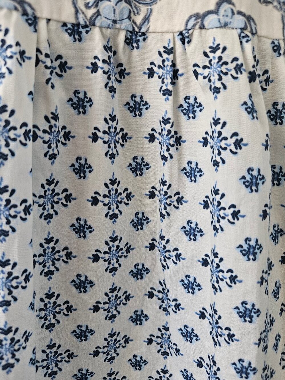 Magari Italy Blue& White Floral Urn Mixed Floral Print Maxi Dress Size M - Picture 5 of 13